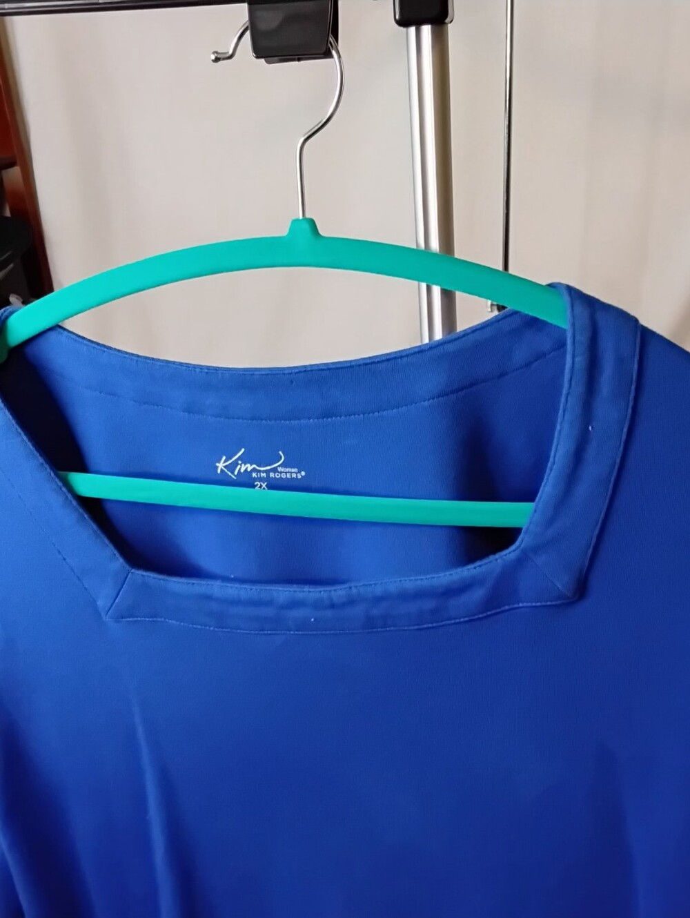 BOGO 1/2 PRICE ALL CLOTHING  KIM Brand Square Neck. Cobalt Shirt